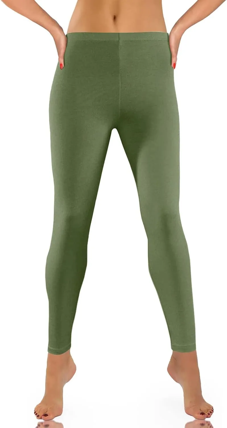 Women's Yoga Pants Lightweight Stretchy High Waist Leggings Solid Color Slim Fit Cropped Trousers Workout Casual
