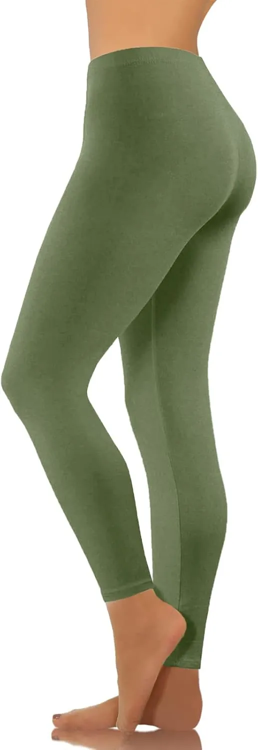 Women's Yoga Pants Lightweight Stretchy High Waist Leggings Solid Color Slim Fit Cropped Trousers Workout Casual