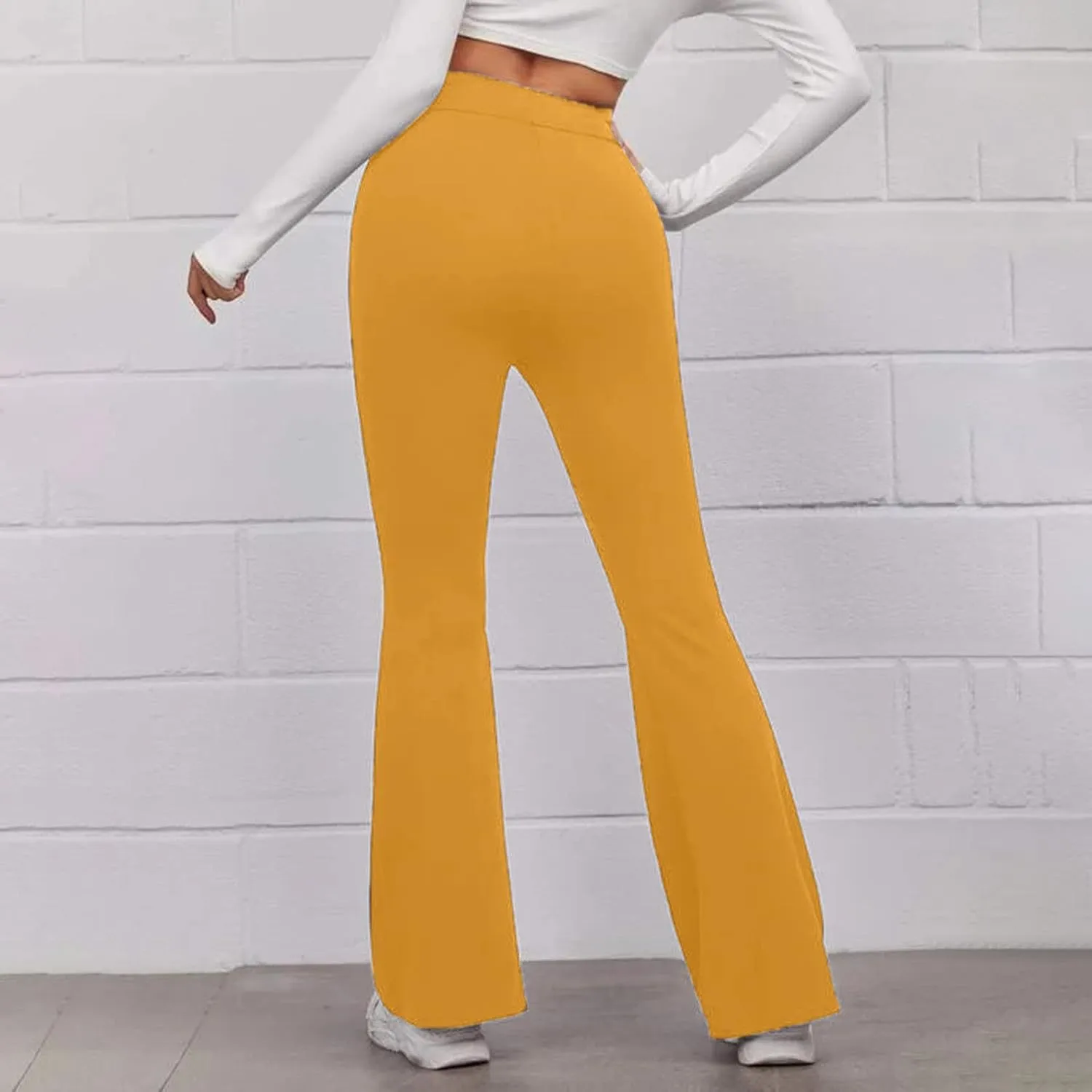 Yoga Flared Pants for Women High Waisted Bootcut Workout Tummy Control Leggings Trendy Stretchy Athletic Trousers