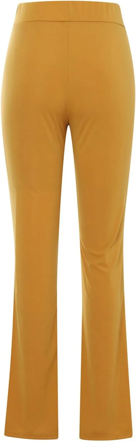 Yoga Flared Pants for Women High Waisted Bootcut Workout Tummy Control Leggings Trendy Stretchy Athletic Trousers